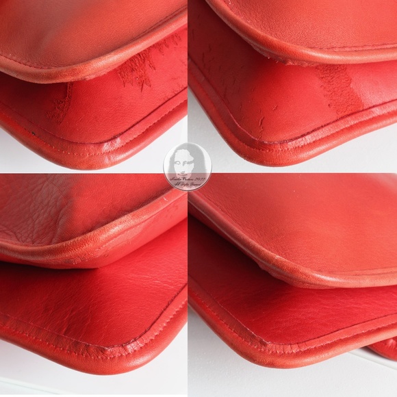 Vintage Coach Bag Handle Clutch Portfolio Red Leather Rare Pre Creed 1970s NYC - Picture 14 of 17